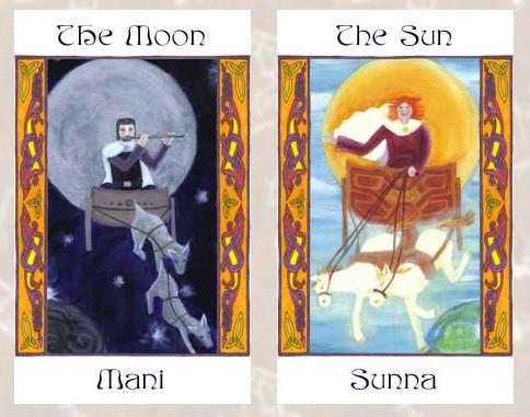 Sun and Moon - Jotun Tarot Sunna and Manni - Jotun Tarot