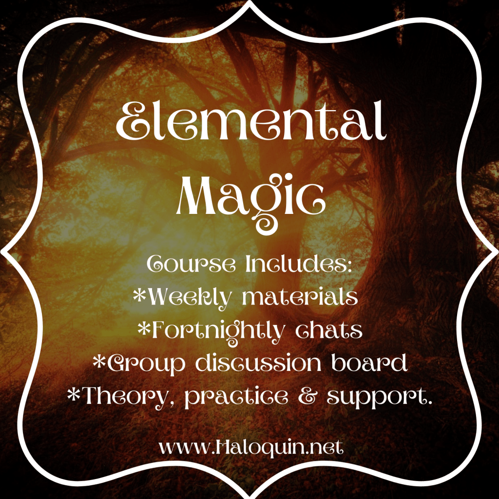 Elemental Magic course includes weekly materials, Fortnightly chats, group support, theory & practice. 