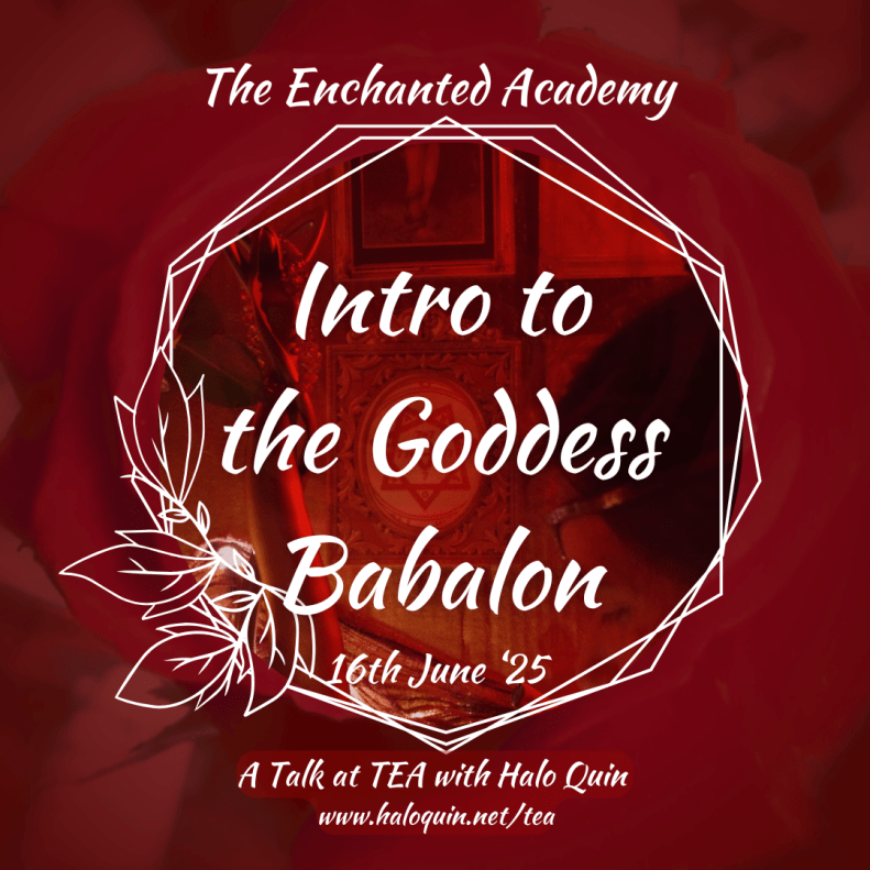 Button - red - "Intro to the Goddess Babalon" at The Enchanted Academy - 16th June 2025