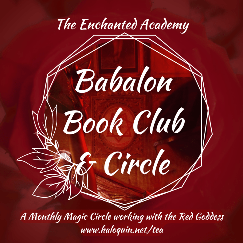 Red Button labelled: Babalon Book Club & Circle